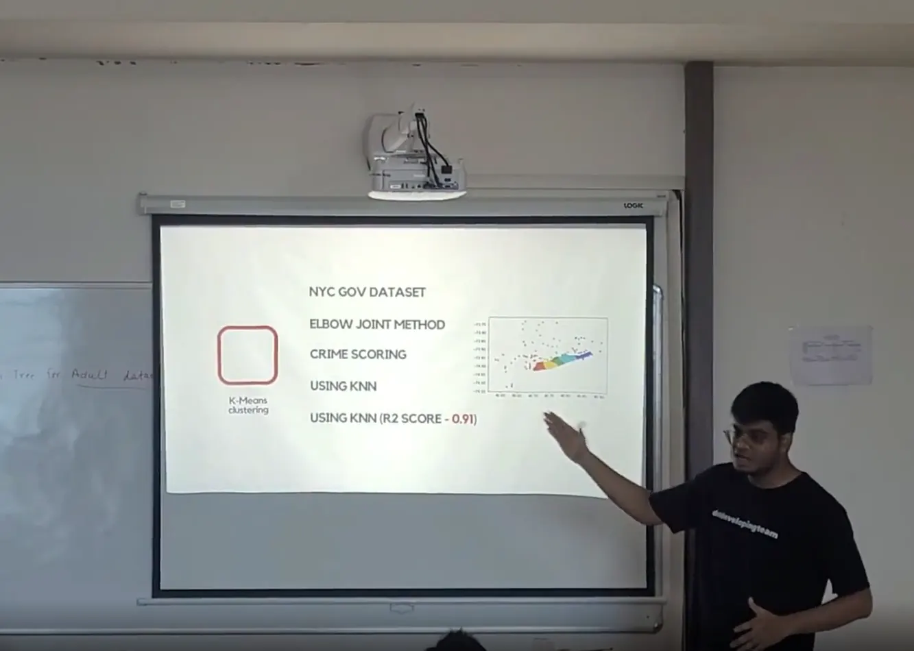 Walking the class through a machine-learning project on real data
